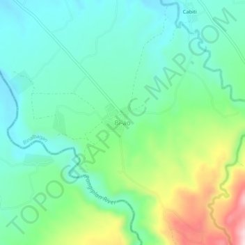 Carte topographique Bi-ao, altitude, relief
