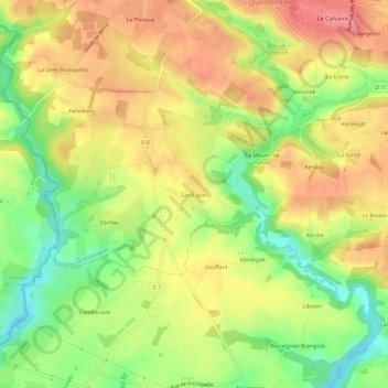 Carte topographique Saint-Jean, altitude, relief