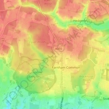 Carte topographique Egypt, altitude, relief