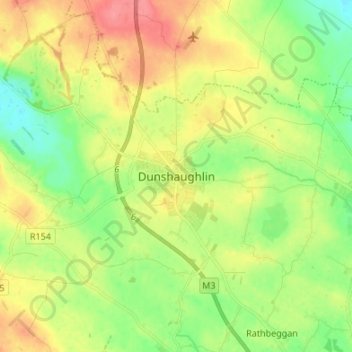 Carte topographique Dunshaughlin, altitude, relief