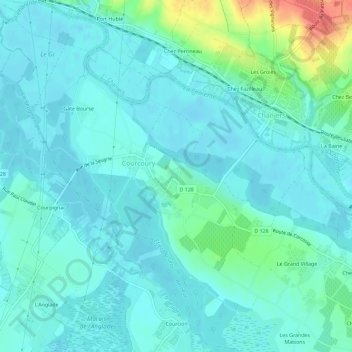 Carte topographique Chez Deschamps, altitude, relief