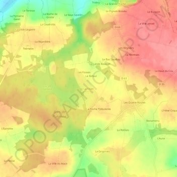 Carte topographique La Filiais, altitude, relief