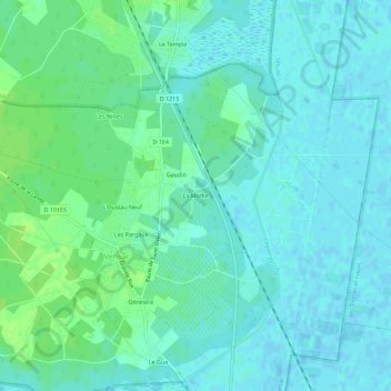 Carte topographique La Mothe, altitude, relief