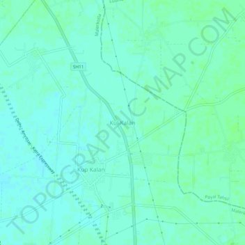 Carte topographique Kul Kalan, altitude, relief