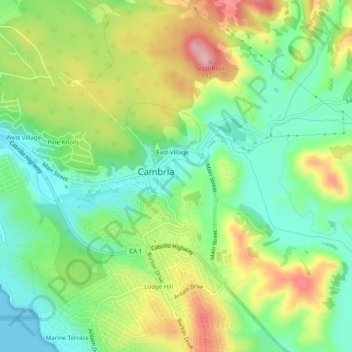 Carte topographique Tin City, altitude, relief