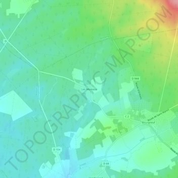 Carte topographique Les Moreaux, altitude, relief