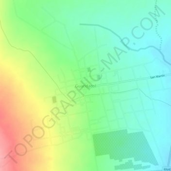 Carte topographique Guandacol, altitude, relief