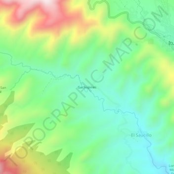 Carte topographique Gachupines, altitude, relief