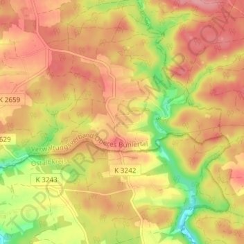 Carte topographique Grafenhof, altitude, relief