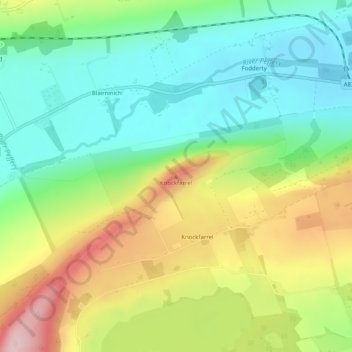 Carte topographique Knockfarrel, altitude, relief