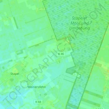 Carte topographique Stapelermoor, altitude, relief