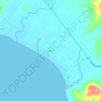 Carte topographique Ligaya, altitude, relief