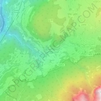 Carte topographique St. Vigil - San Vigilio, altitude, relief