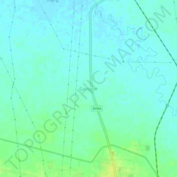 Carte topographique Gangaur, altitude, relief