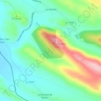 Carte topographique Arrones, altitude, relief