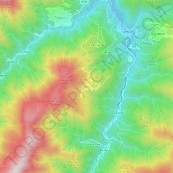 Carte topographique Torri, altitude, relief