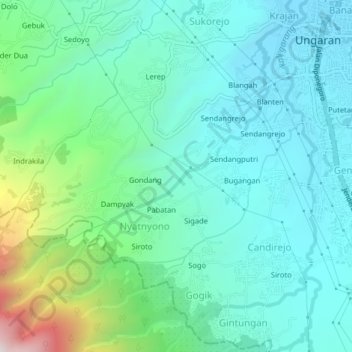 Carte topographique Lerep, altitude, relief