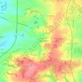 Carte topographique Nitrat, altitude, relief