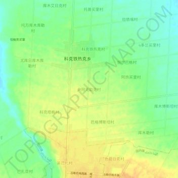 Carte topographique 央阿克勒克村, altitude, relief