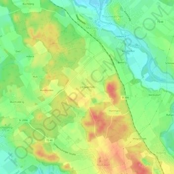 Carte topographique Litzlwalchen, altitude, relief