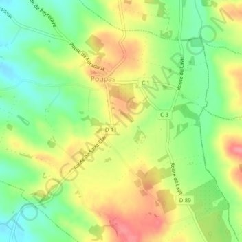 Carte topographique Espagne Nord, altitude, relief