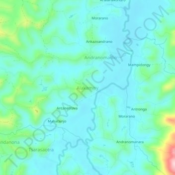 Carte topographique Alakamisy, altitude, relief