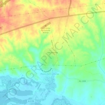 Carte topographique Villa Antonia, altitude, relief