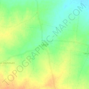 Carte topographique Sayala, altitude, relief