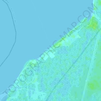 Carte topographique Akpakpa, altitude, relief