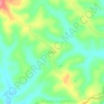 Carte topographique Kukke, altitude, relief