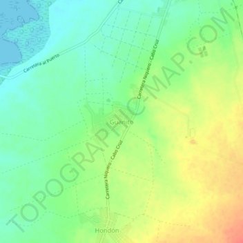 Carte topographique Guanito, altitude, relief