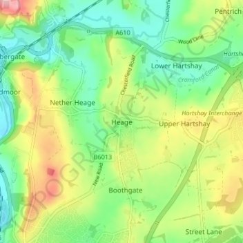 Carte topographique Heage, altitude, relief