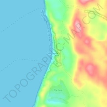 Carte topographique Tangalooma, altitude, relief