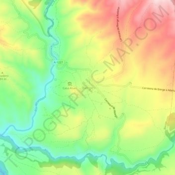Carte topographique Bierge, altitude, relief