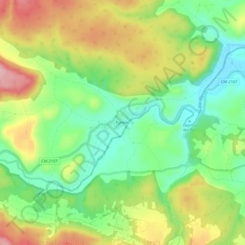 Carte topographique Turmiel, altitude, relief