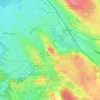 Carte topographique Schnait, altitude, relief