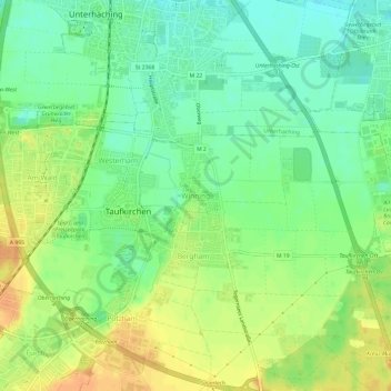 Carte topographique Winning, altitude, relief