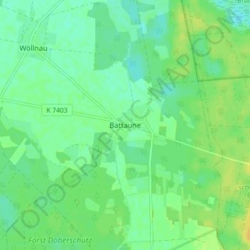 Carte topographique Battaune, altitude, relief