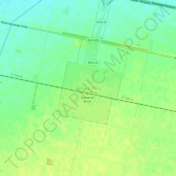 Carte topographique General Roca, altitude, relief