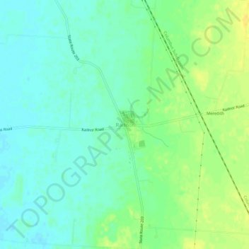 Carte topographique Radnor, altitude, relief