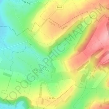 Carte topographique Mehachamp, altitude, relief