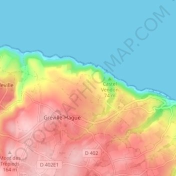 Carte topographique Hameau Gruchy, altitude, relief