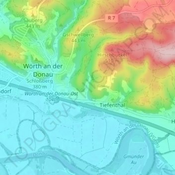 Carte topographique Wichenbach, altitude, relief