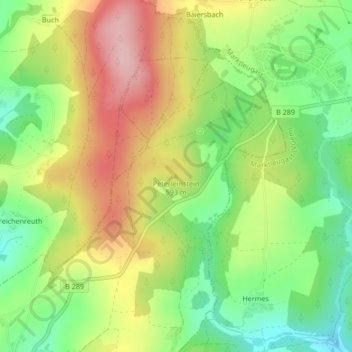 Carte topographique Peterleinstein, altitude, relief