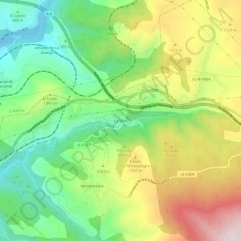 Carte topographique La Silva, altitude, relief