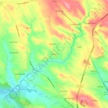 Carte topographique Campans, altitude, relief