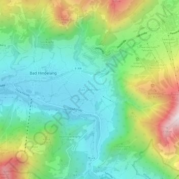 Carte topographique Bad Oberdorf, altitude, relief