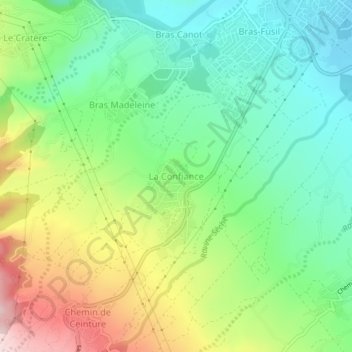 Carte topographique La Confiance, altitude, relief
