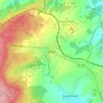 Carte topographique Syrau, altitude, relief