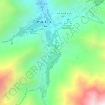 Carte topographique Aroumd, altitude, relief